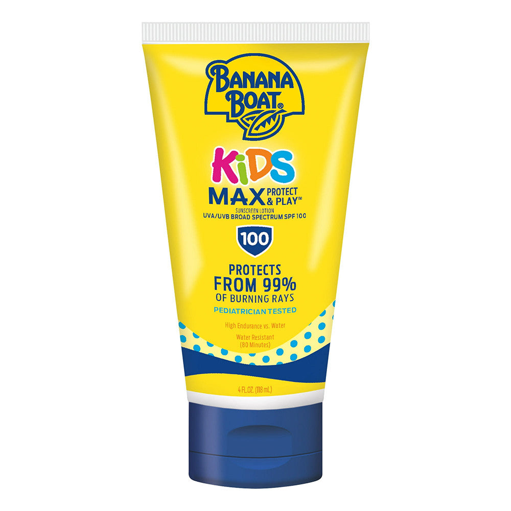 Banana Boat Kids Max Protect & Play Sunscreen Lotion SPF 100, 4 Oz